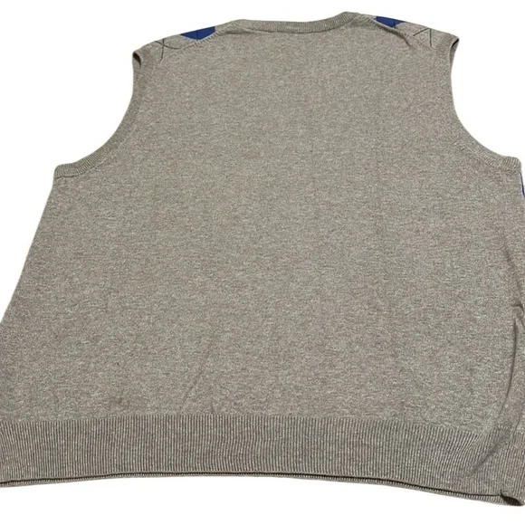 CHAPS Classic V-Neck Sweater Vest Classic Gray & Blue size XL - Picture 2 of 7